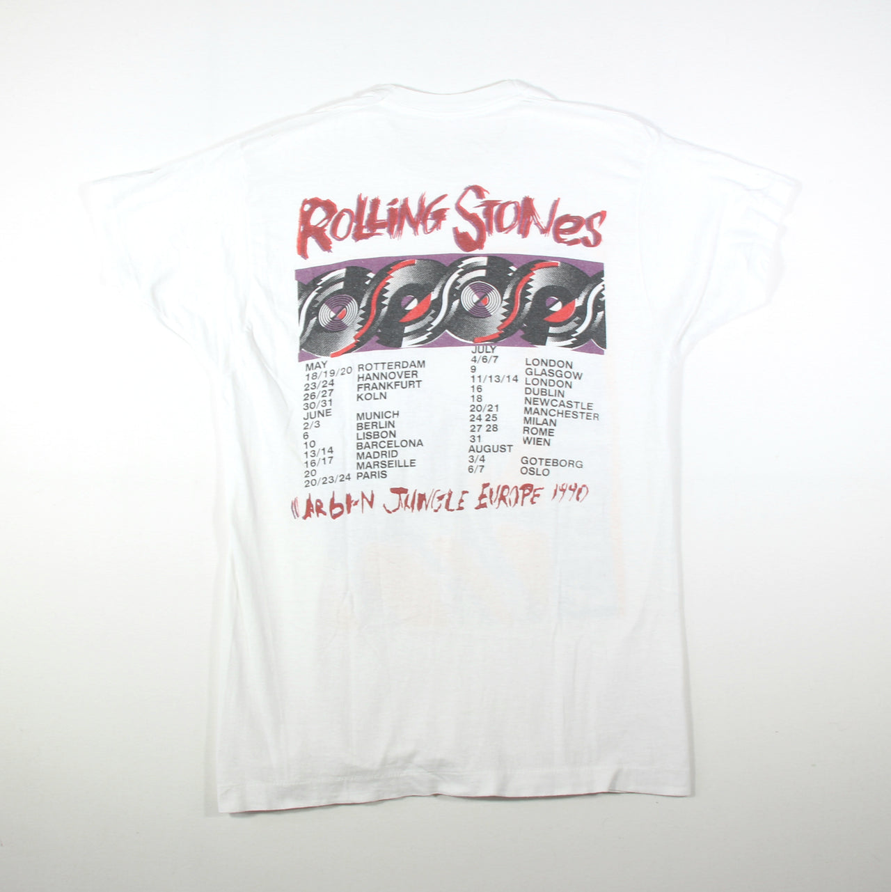 Rolling Stones - Urban Jungle Europe Tour 1990 Vintage Band Shirt - L