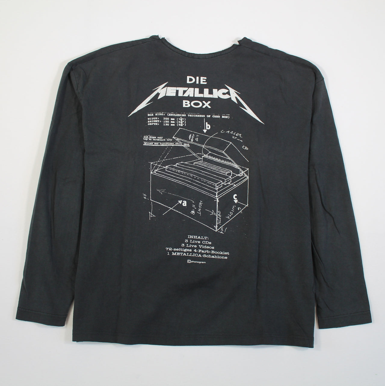 metallica live shit binge purge 1993 longsleeve l