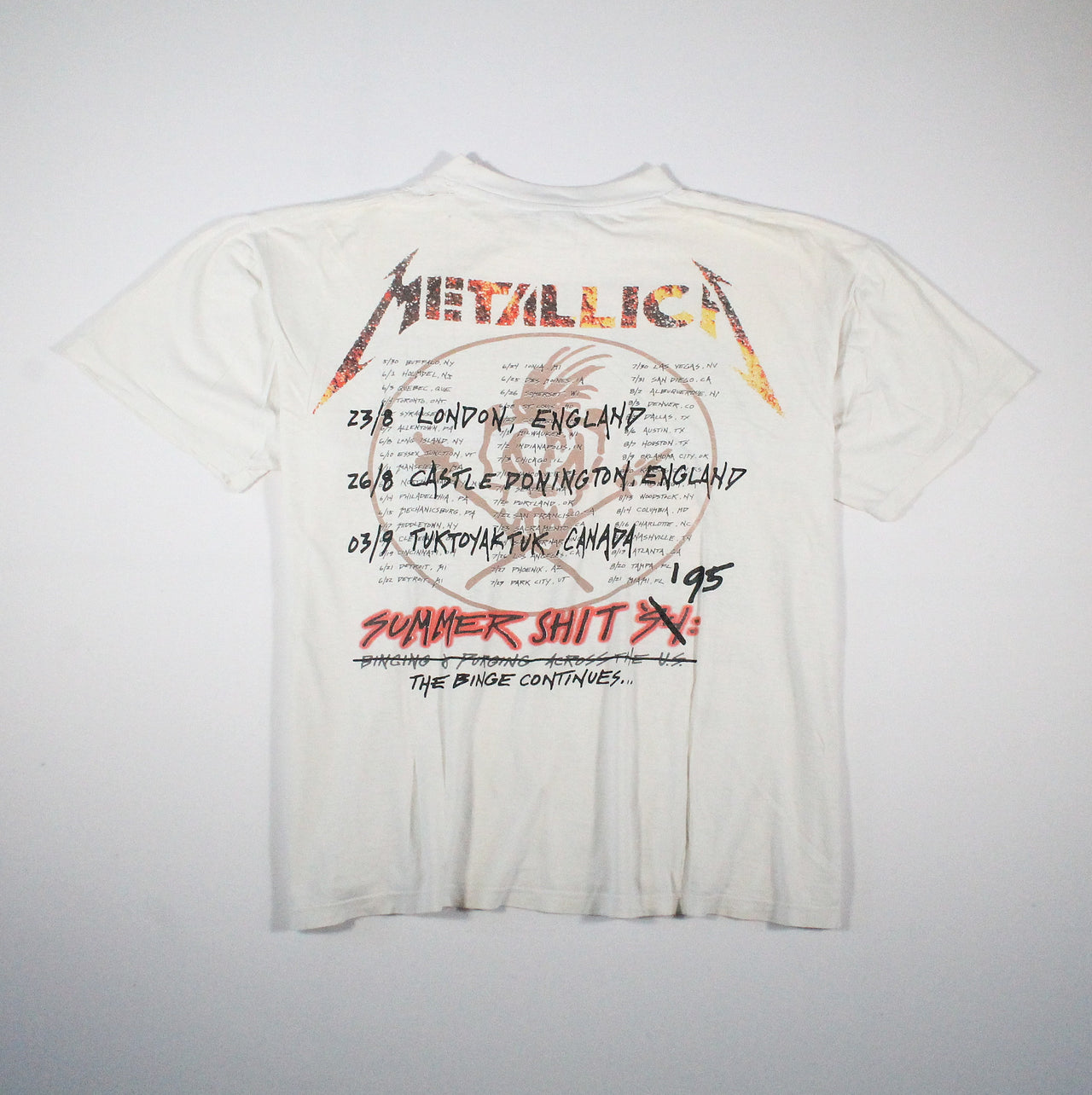 metallica summer shit 1995 shirt l