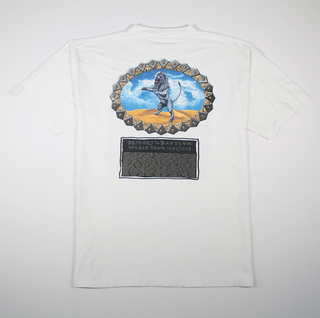 rolling stones bridges to babylon world tour 1997 shirt xl