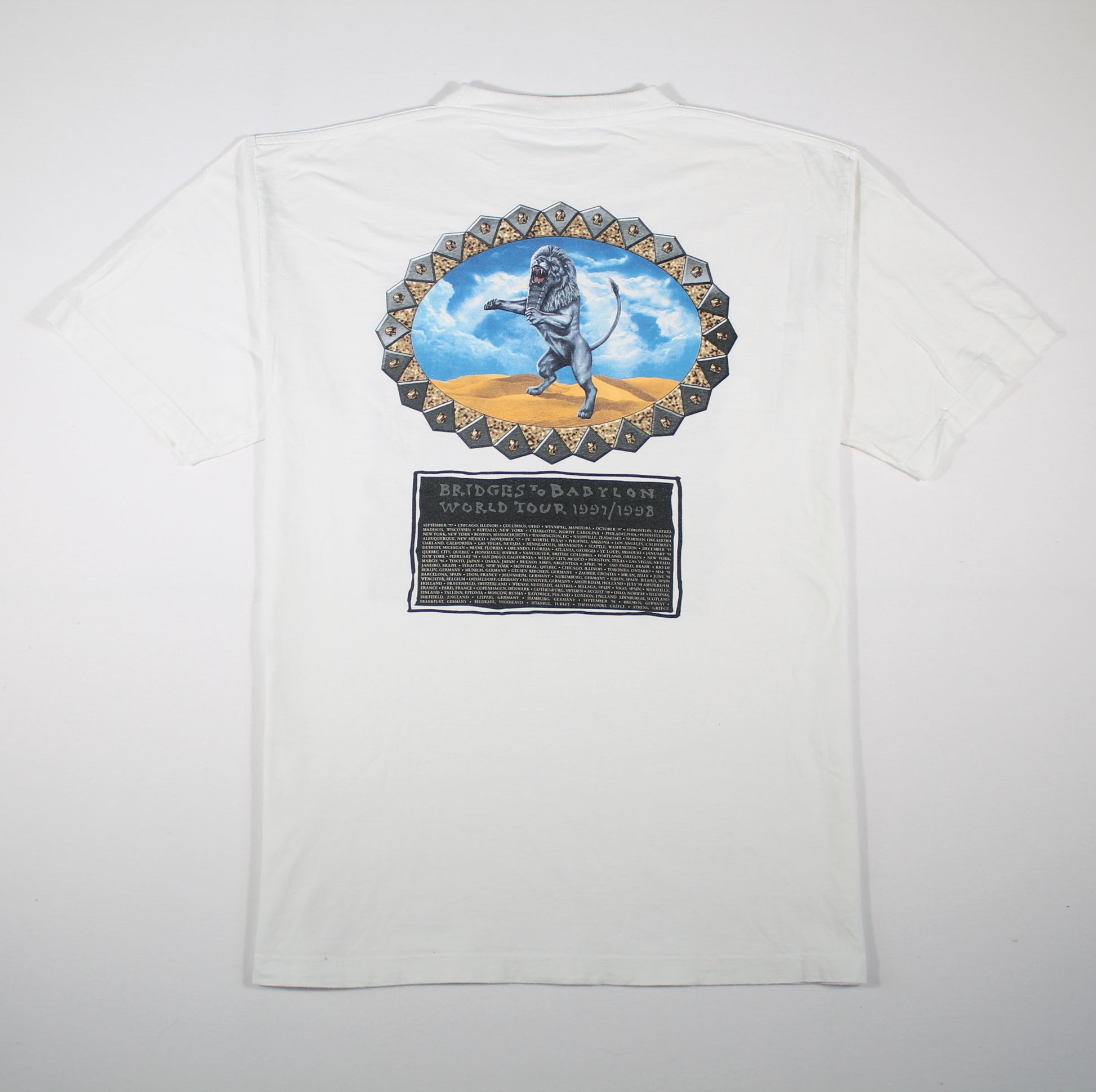 rolling stones bridges to babylon world tour 1997 shirt xl