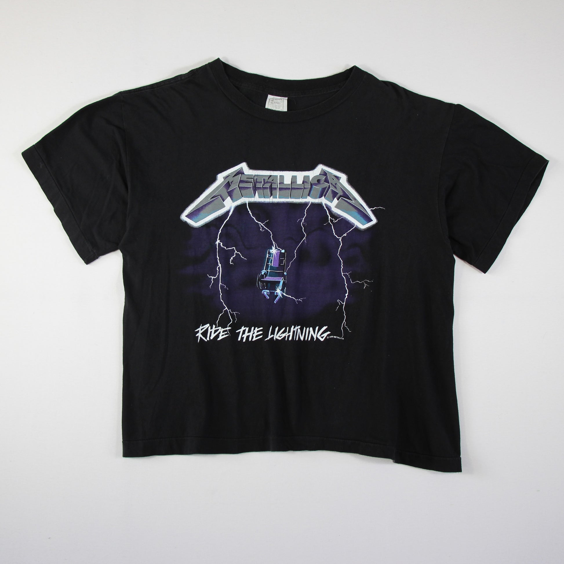 Metallica - Ride The Lightning Kill 'Em All 1989 Vintage Band Shirt 