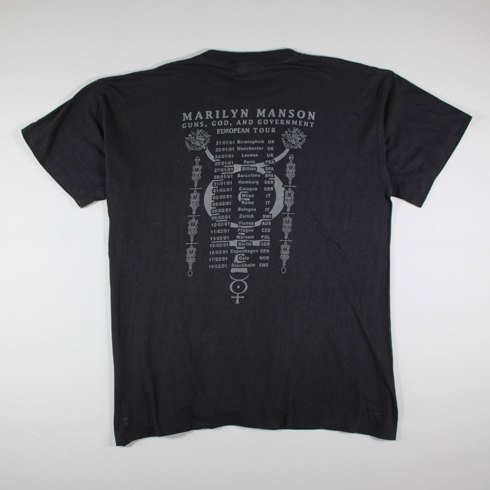 Marilyn Manson - Holy Wood - Guns, God, and Government European Tour 2001 Vintage Band Shirt 