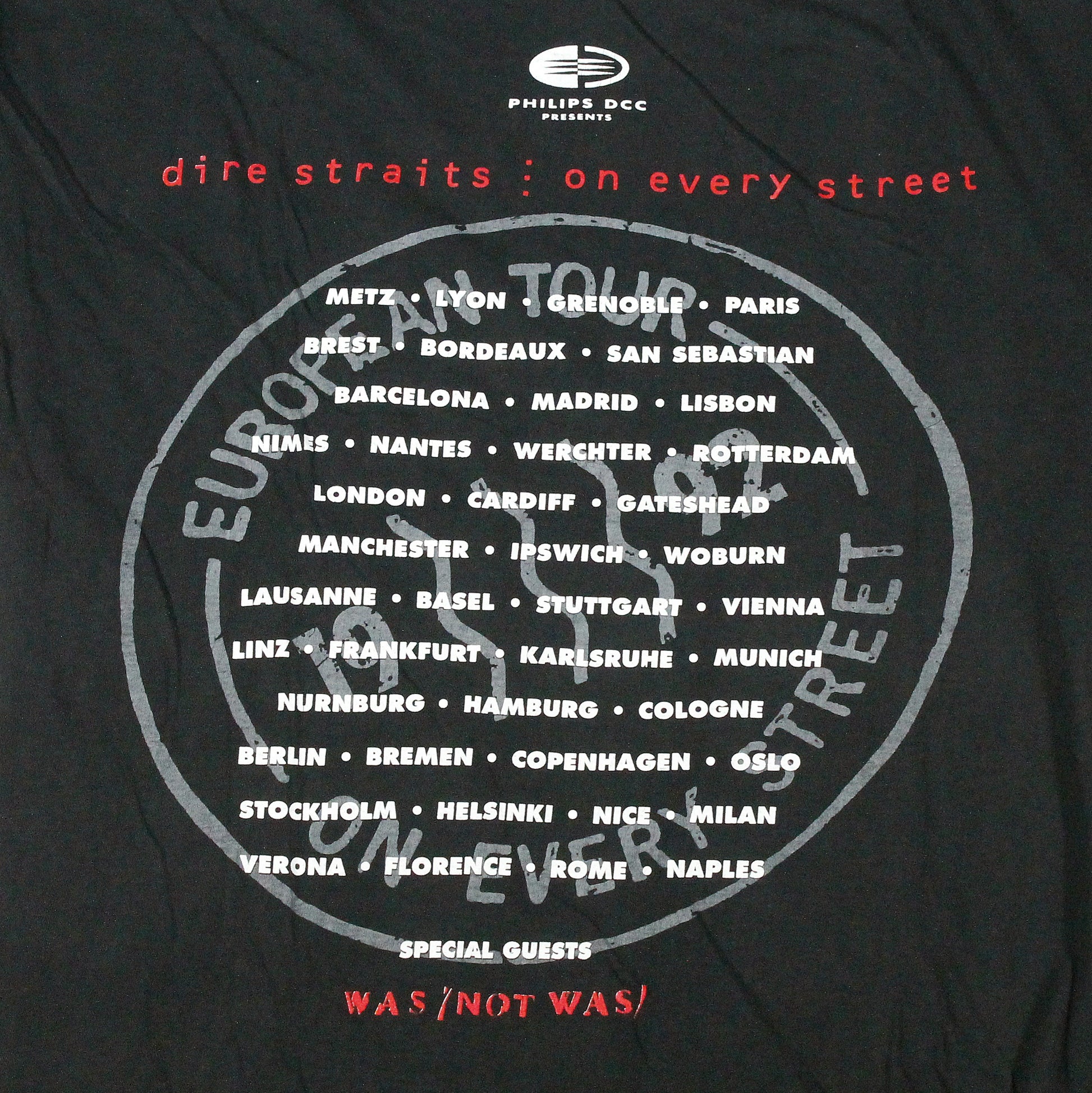 dire straits on every street tour shirt 1992 xl