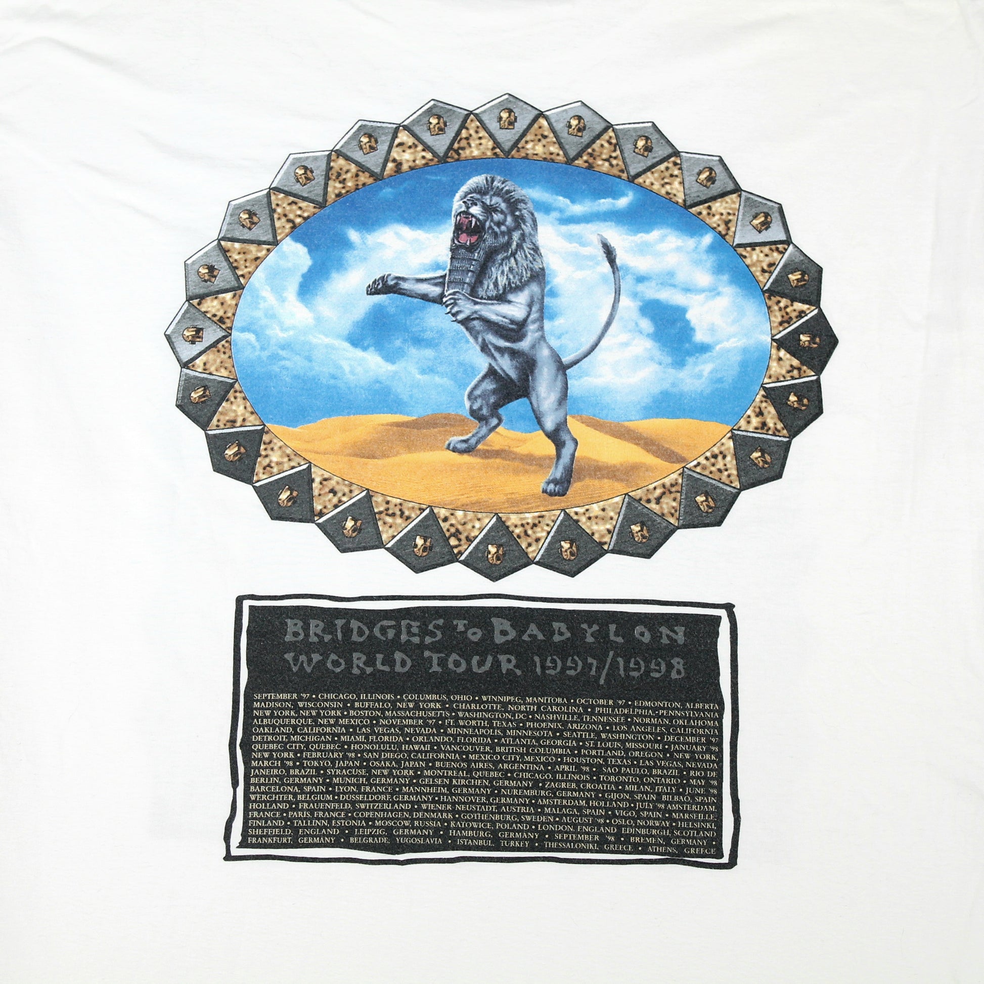 rolling stones bridges to babylon world tour 1997 shirt xl